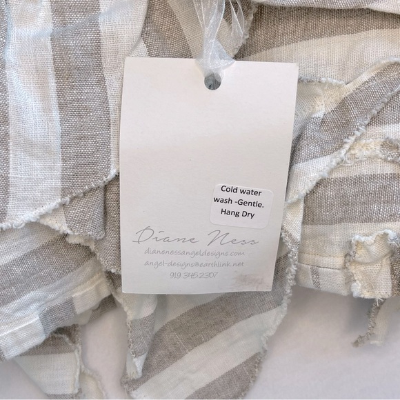 NWT Diane Ness oversized sleeveless linen tunic, raw edge ruffle hem, size S - Picture 5 of 6